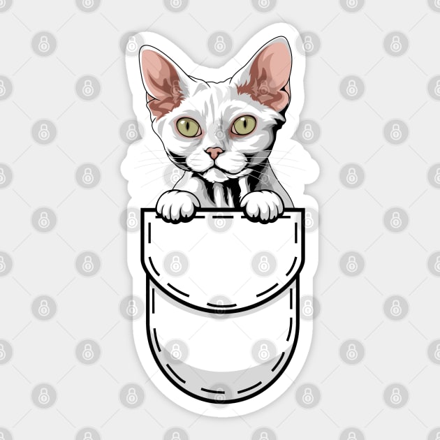 Funny Devon Rex Pocket Cat Sticker by Pet My Dog